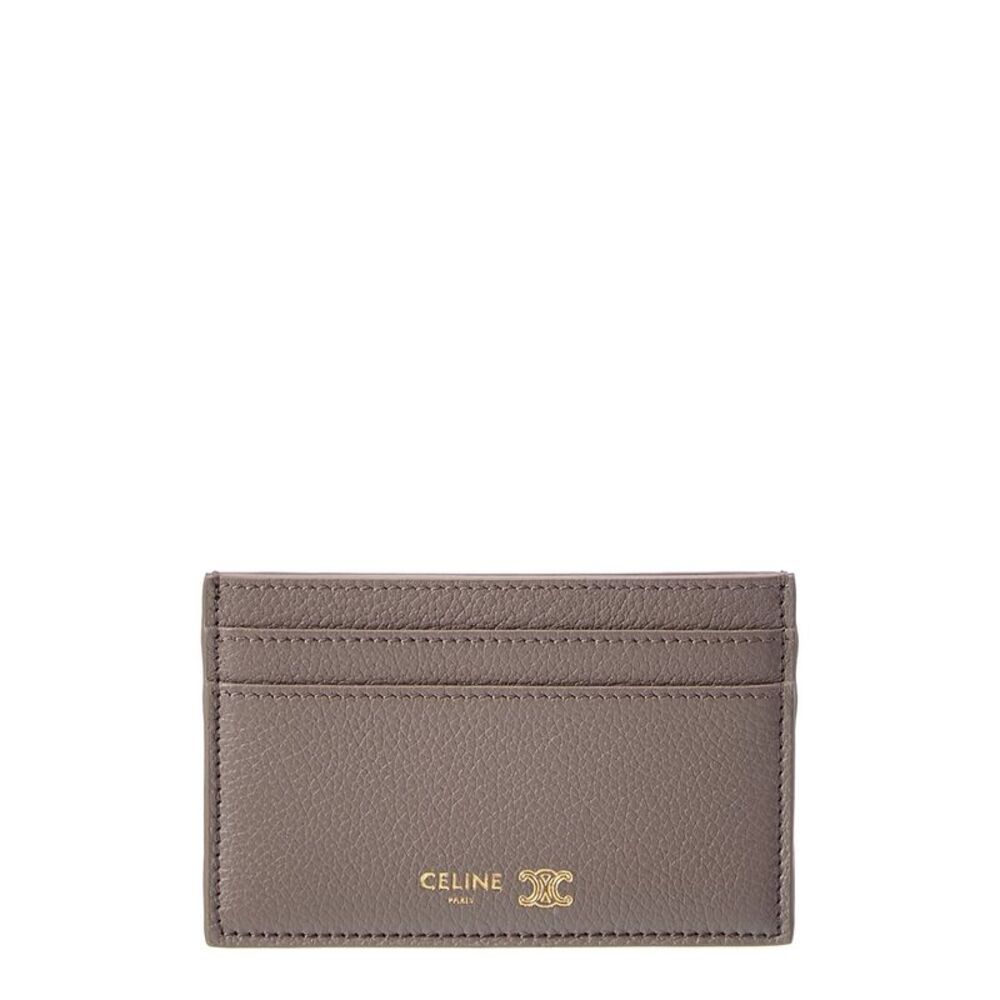 Celine Medium Leather Card Holder, Grey